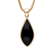 9ct Rose Gold Whitby Jet Pointed Pear Necklace
