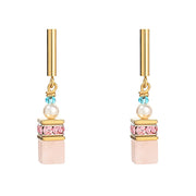 Coeur De Lion GeoCUBE Precious Fusion Pearls Multicolour Pastel Drop Earrings, 5086211522
