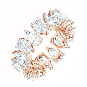 Swarovski Vittore Rose Gold Tone Pear Cut Crystal Ring - Size 52