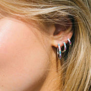 Sif Jakobs Ellera Sterling Silver Multicolour Zirconia Hoop Earrings