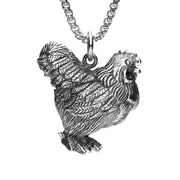 Sterling Silver Easter Large Hen Necklace P2926C