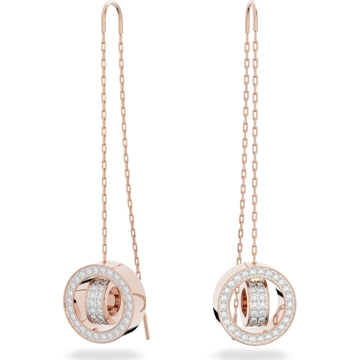 Swarovski Hollow Rose Gold Tone Plated White Crystal drop Earrings 5636504