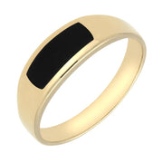 9ct Yellow Gold Whitby Jet Inlay Ring R003