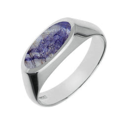 00005951 Sterling Silver Blue John Oval Signet Ring R031