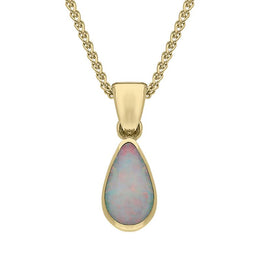 00034091 9ct Yellow Gold Opal Dinky Pear Necklace, P450.
