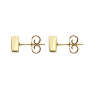 00068056 C W Sellors 9ct Yellow Gold Lapis Lazuli Tiny Triangle Stud Earrings. E035.