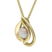 00152507 9ct Yellow Gold Opal Open Sided Tear Drop Necklace, P2544