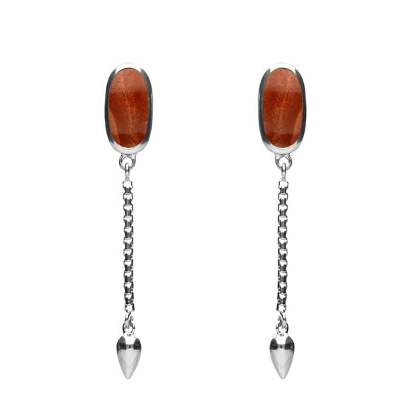 00181122  Sterling Silver Jasper Lineaire Medium Drop Stud Earrings, E2241.