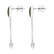 00181124 Sterling Silver Labradorite Lineaire Medium Drop Stud Earrings, E2241.
