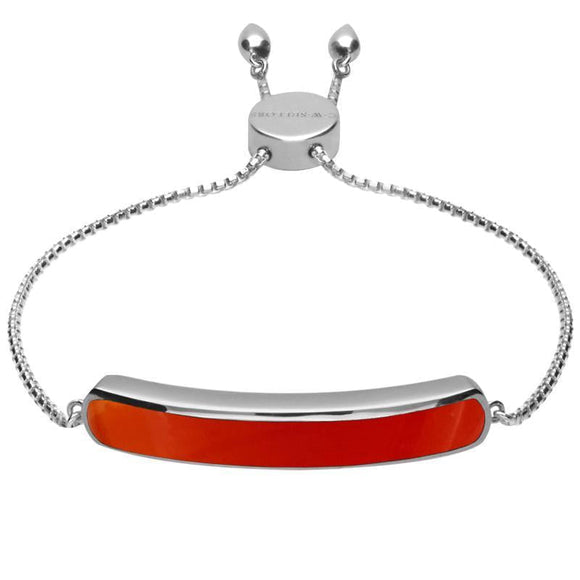 00181220 Sterling Silver Carnelian Lineaire Long Bracelet, B1071.