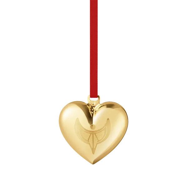 Georg Jensen Christmas Collection 2024 18ct Yellow Gold Plated Heart Ornament
