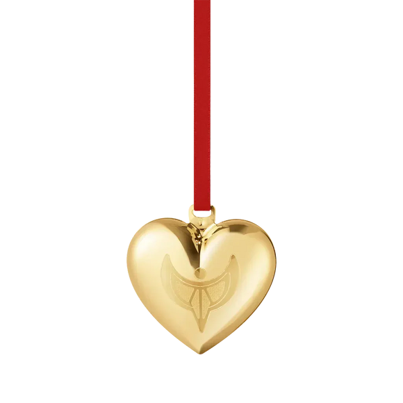 Georg Jensen Christmas Collection 2024 18ct Yellow Gold Plated Heart Ornament