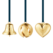 Georg Jensen Christmas Collection 2024 18ct Yellow Gold Plated Ornament Set