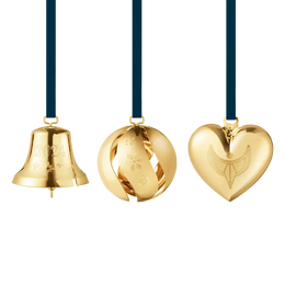 Georg Jensen Christmas Collection 2024 18ct Yellow Gold Plated Ornament Set