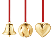 Georg Jensen Christmas Collection 2024 18ct Yellow Gold Plated Ornament Set