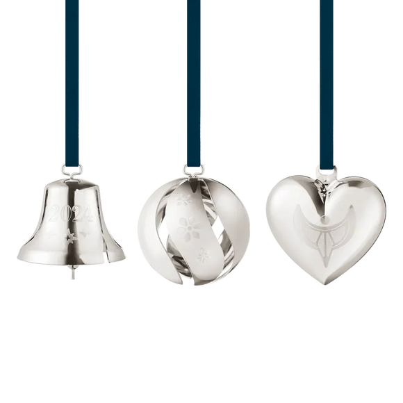 Georg Jensen Christmas Collection 2024 Palladium Plated Ornament Set