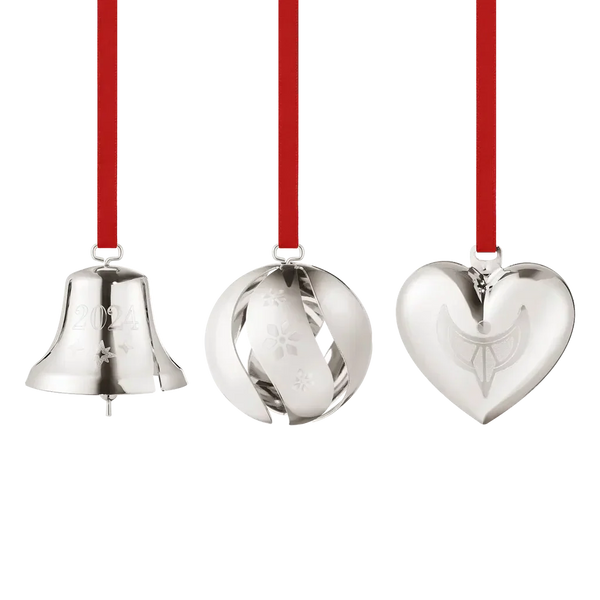 Georg Jensen Christmas Collection 2024 Palladium Plated Ornament Set