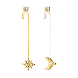 Georg Jensen Christmas Collection 2024 18ct Yellow Gold Plated Star & Moon Candleholder Set