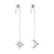 Georg Jensen Christmas Collection 2024 Palladium Plated Star & Moon Candleholder Set