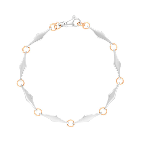 18 Rose Gold Sterling Silver Rhombus Handmade Bracelet C031BR