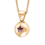 18ct Rose Gold Blue John Star Disc Necklace