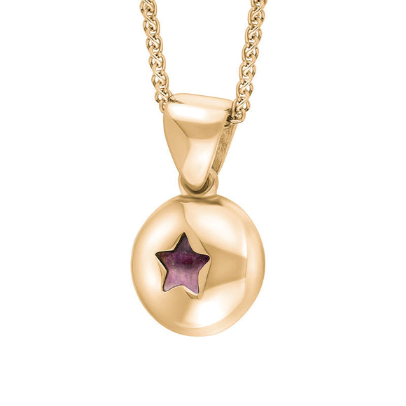 18ct Rose Gold Blue John Star Disc Necklace