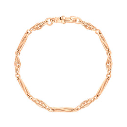 18ct Rose Gold Twist Byzantine Handmade Bracelet C118BR