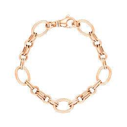 18ct Rose Gold Double Link Handmade Bracelet C057BR