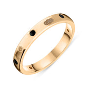 18ct Rose Gold Jet King's Coronatioin Hallmark 3mm Ring R1193_3