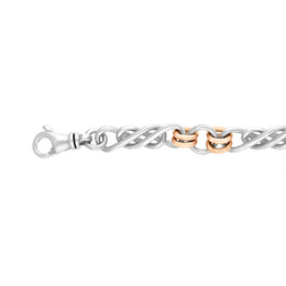 18ct Rose Gold Sterling Silver Celtic Twist Handmade Bracelet