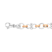 18ct Rose Gold Sterling Silver Infinity Link Handmade Bracelet