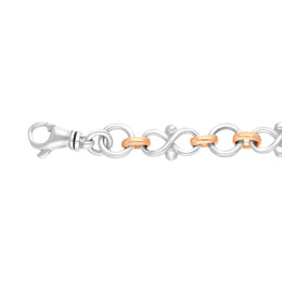 18ct Rose Gold Sterling Silver Infinity Link Handmade Bracelet
