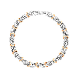 18ct Rose Gold Sterling Silver Multi Link Handmade Bracelet C063BR