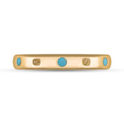 18ct Rose Gold Turquoise King's Coronatioin Hallmark 3mm Ring R1193_3