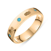 18ct Rose Gold Turquoise King's Coronation Hallmark 5mm Ring R1193_5