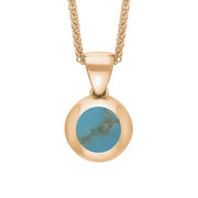 18ct Rose Gold Turquoise Star Disc Necklace