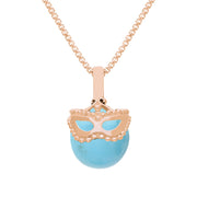 18ct Rose Gold Turquoise Zodiac Gemini 10mm Bead Pendant, P3622.