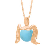 18ct Rose Gold Turquoise Zodiac Virgo 10mm Bead Pendant, P3628.