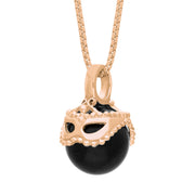 18ct Rose Gold Whitby Jet Zodiac Gemini 10mm Bead Pendant, P3622.