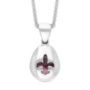 <p>18ct White Gold Blue John Fleur De Lis Pear Shape Necklace, P3645.</p> <p>&nbsp;</p>