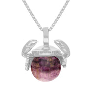 18ct White Gold Blue John Zodiac Cancer 10mm Bead Pendant, P3625.