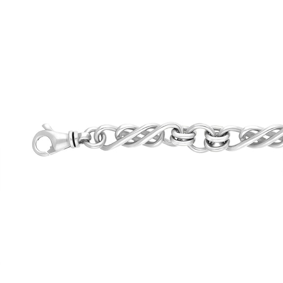 9ct White Gold Celtic Twist Handmade Bracelet