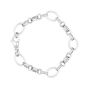 18ct White Gold Double Link Handmade Bracelet C057BR