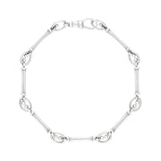 18ct White Gold Handmade Baton Link Bracelet C015BR