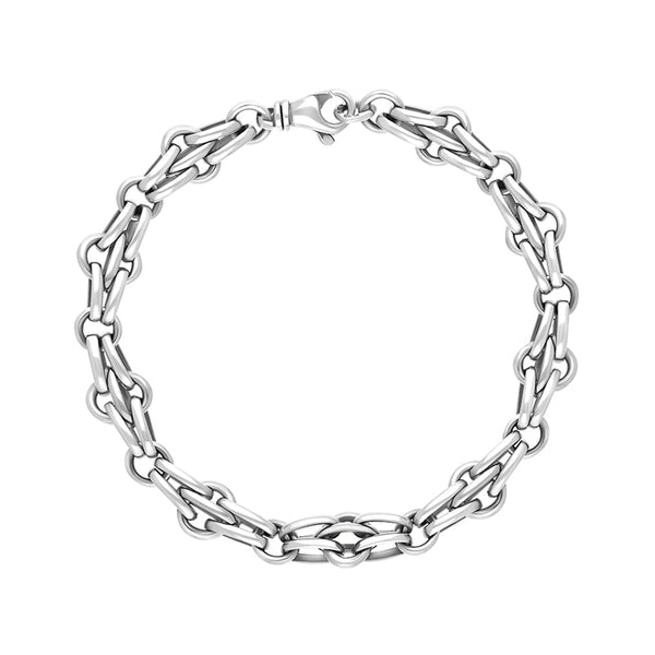 18ct White Gold Multi Link Cable Chain Bracelet C064BR