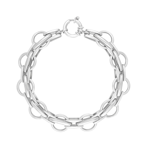 18ct White Gold Round Link Handmade Bracelet C145BR