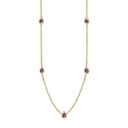 18ct Yellow Gold Blue John Cross Link Disc Chain Necklace