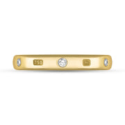 18ct Yellow Gold Diamond King's Coronatioin Hallmark 3mm Ring