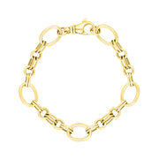 18ct Yellow Gold Double Link Handmade Bracelet C057BR