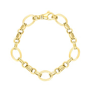 18ct Yellow Gold Double Link Handmade Bracelet C057BR